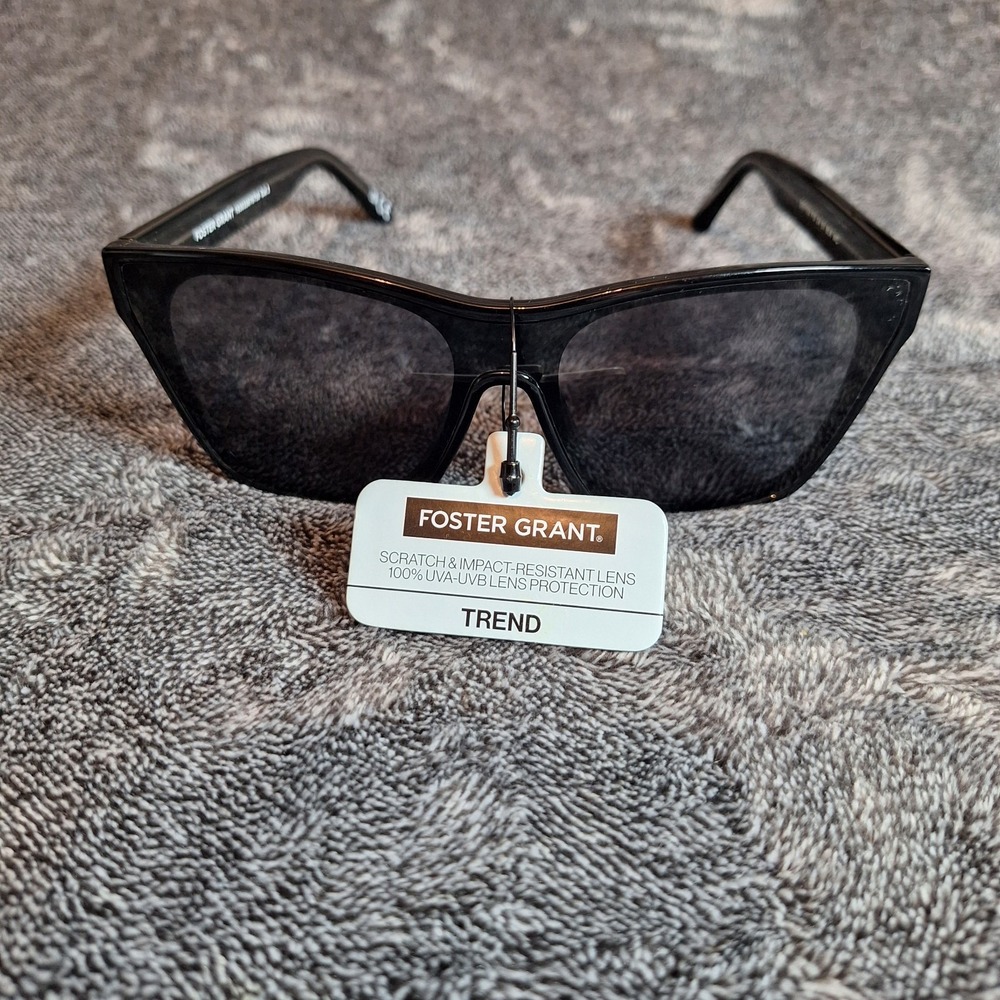 Foster Grant Trend Oversized Sunglasses‎ T03 Black FREE CASE